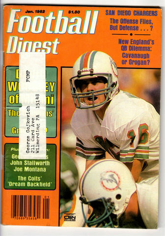 VINTAGE June 1982 Football Digest Magazine David Woodley Dolphins