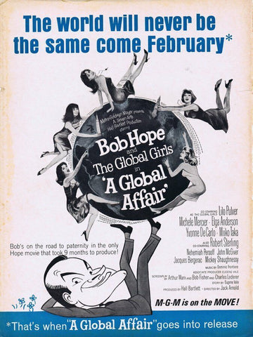 A Global Affair Bob Hope 1964 ORIGINAL Vintage 9x12 Industry Ad Hope Girls