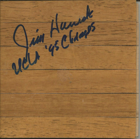 Coach Jim Harrick Signed 6x6 Floorboard UCLA 95 Champs Inscription