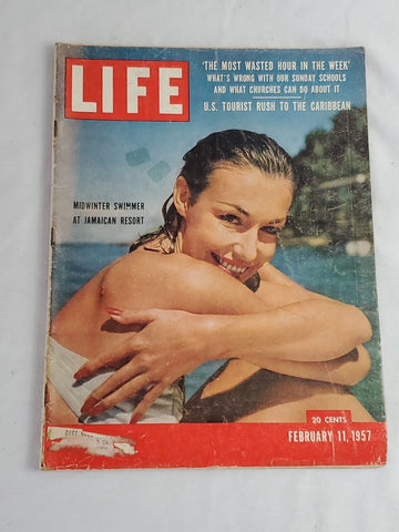 VINTAGE Feb 11 1957 Life Magazine Bikini Model