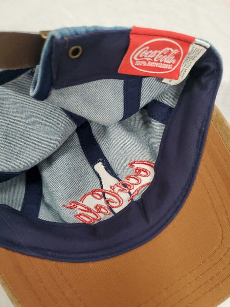 VINTAGE Coca Cola Denim Adjustable Snapback Cap Hat