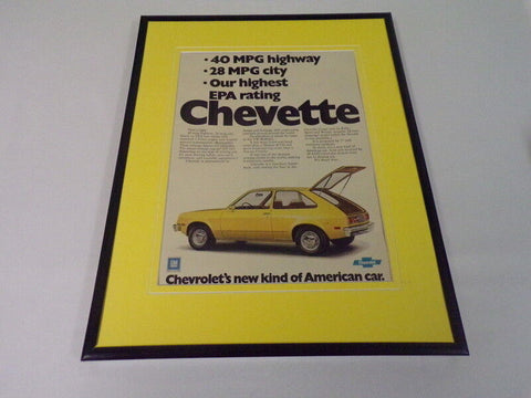 1975 Chevrolet Chevette Framed 11x14 ORIGINAL Vintage Advertisement