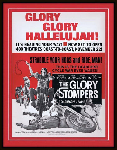 ORIGINAL Vintage 1967 Glory Stompers 11x14 Framed Advertisement Dennis Hopper