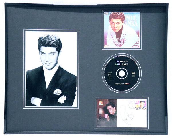 Paul Anka 1993 Signed Framed 16x20 Photo + CD Display 