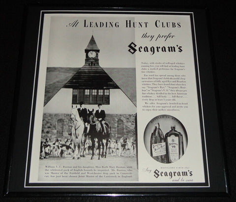 1934 Seagram's V.O. VO 12x12 Framed ORIGINAL Vintage Advertisement 