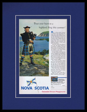 1962 Nova Scotia Canada Tourism Framed 11x14 ORIGINAL Vintage Advertisement