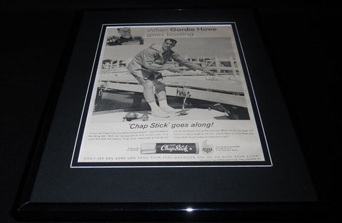 Gordie Howe 1965 Chap Stick Framed 11x14 ORIGINAL Vintage Advertisement