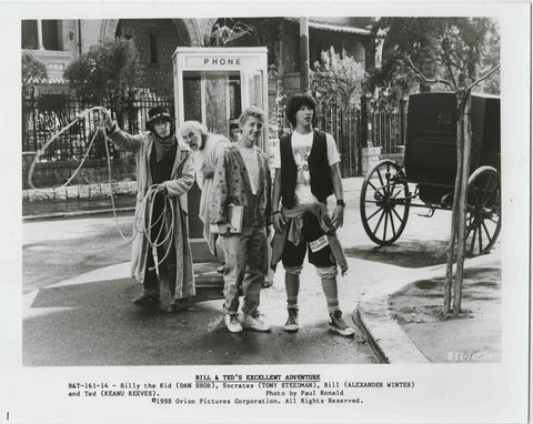 VINTAGE 1988 Bill & Ted's Excellent Adventure 8x10 Press Photo Keanu Reeves