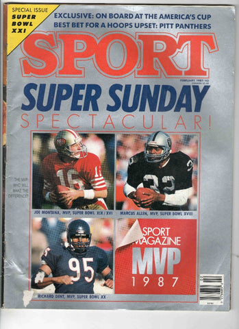 VINTAGE Feb 1987 Sport Magazine Joe Montana Marcus Allen Richard Dent