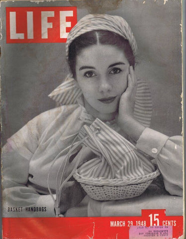 ORIGINAL Vintage Life Magazine March 29 1948 Basket Handbags