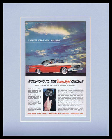 1956 PowerStyle Chrysler Framed 11x14 ORIGINAL Vintage Advertisement