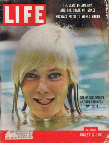 ORIGINAL Vintage Life Magazine August 12 1957 May Britt