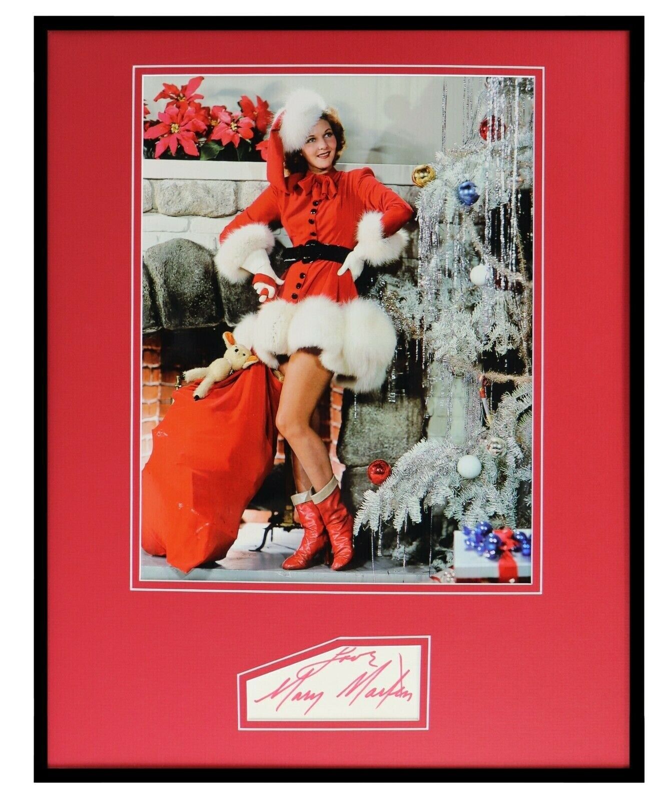 Mary Martin Signed Framed 16x20 Santa Photo Display JSA 