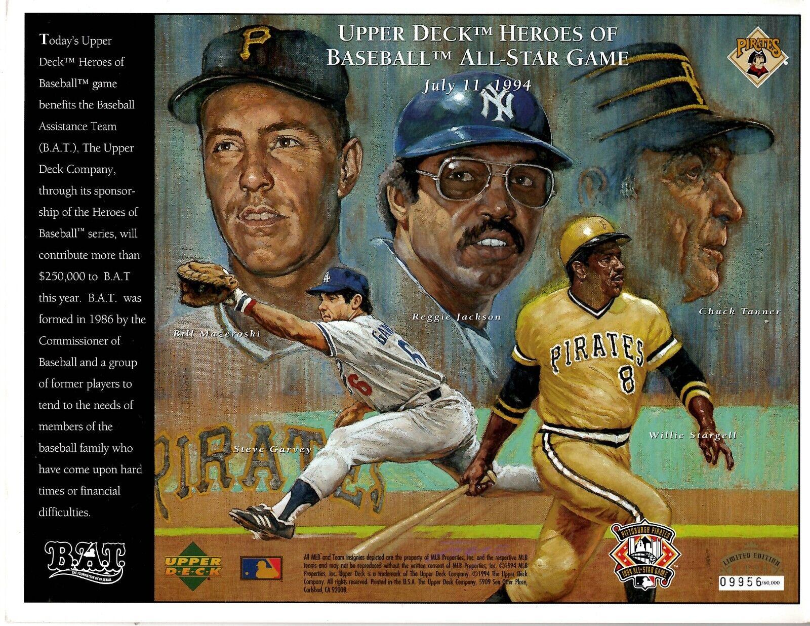 VINTAGE 1994 Upper Deck Heroes of Baseball Card Sheet Willie Stargell Mazeroski