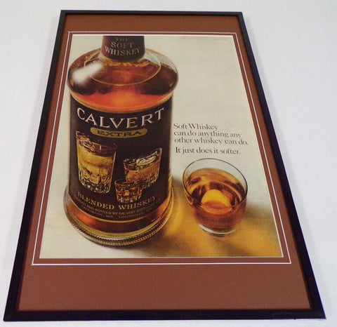 1964 Calvert Extra Whiskey Framed 11x17 ORIGINAL Vintage Advertising Poster