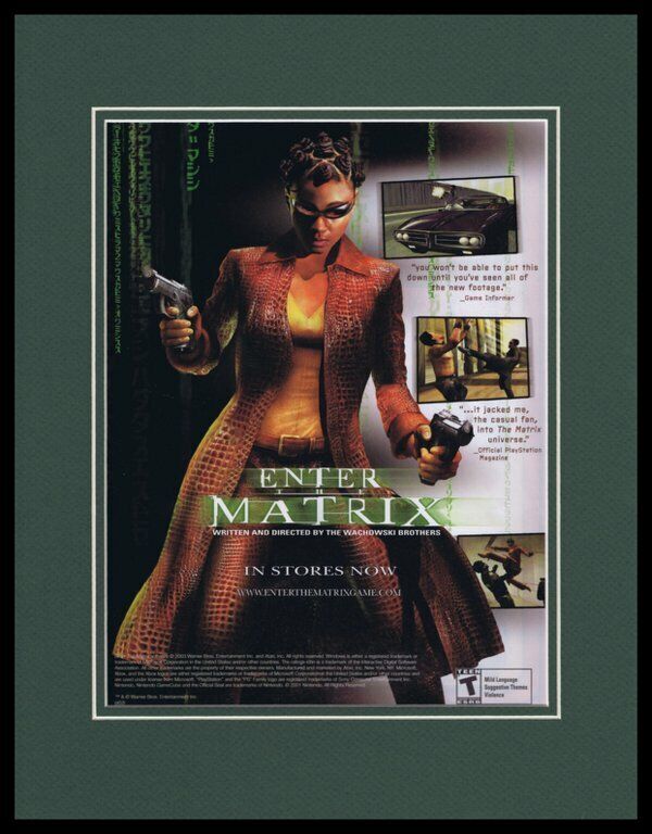 Enter the Matrix 2003 XBox Framed 11x14 ORIGINAL Advertisement