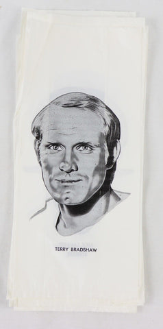 VINTAGE UNUSED 1970s Super Star Lunch Bag Terry Bradshaw / Roy Gerela Steelers