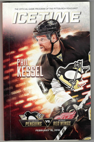 Feb 18 2016 Red Wings @ Penguins Program Phil Kessel 2 Goals