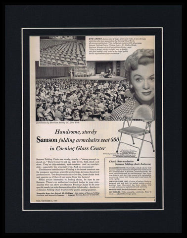 Eve Arden 1951 Samson Folding Chairs Framed 11x14 ORIGINAL Advertisement 