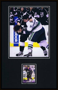 Anze Kopitar FIGHT Signed Framed 11x17 Photo Display Kings JSA