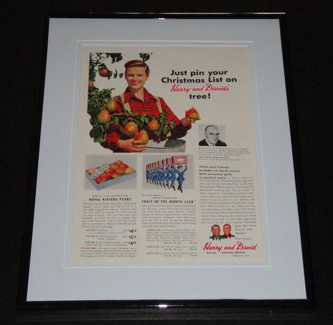 1959 Harry and David's 11x14 Framed ORIGINAL Vintage Advertisement 