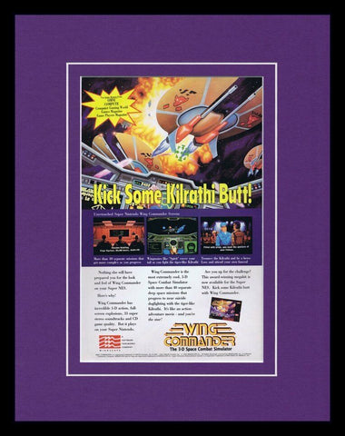 1992 Wing Commander SNES Framed 11x14 ORIGINAL Vintage Advertisement 