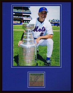 Bobby Valentine Signed Framed 11x14 Photo Display Mets w/ Stanley Cup