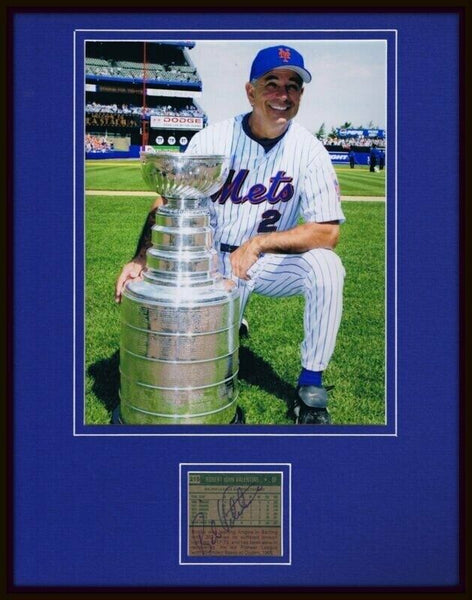 Bobby Valentine Signed Framed 11x14 Photo Display Mets w/ Stanley Cup