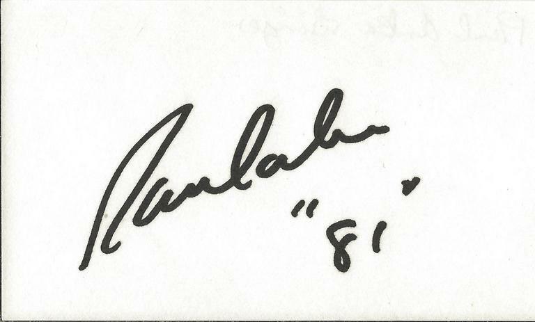 Paul Anka Signed 3x5 Index Card Dated 1981