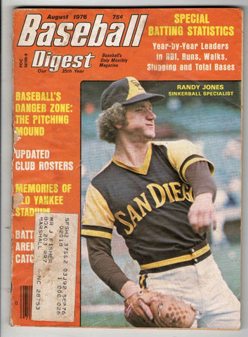 Aug 1976 Baseball Digest Magazine Randy Jones Padres