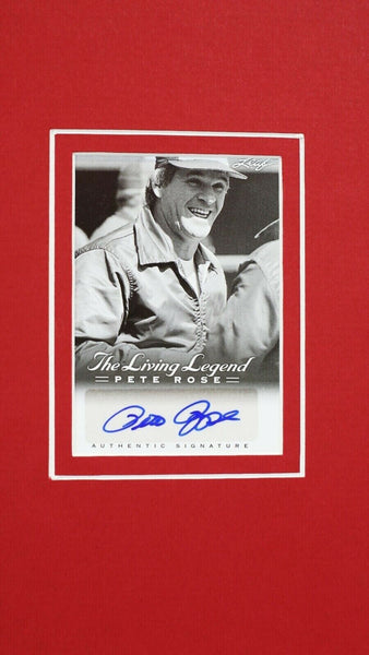 Pete Rose Signed Framed 16x20 Photo Display LEAF Reds Charlie Hustle