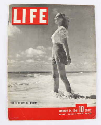 VINTAGE Jan 14 1946 Life Magazine Southern Resort Fashions / Coca Cola Ad