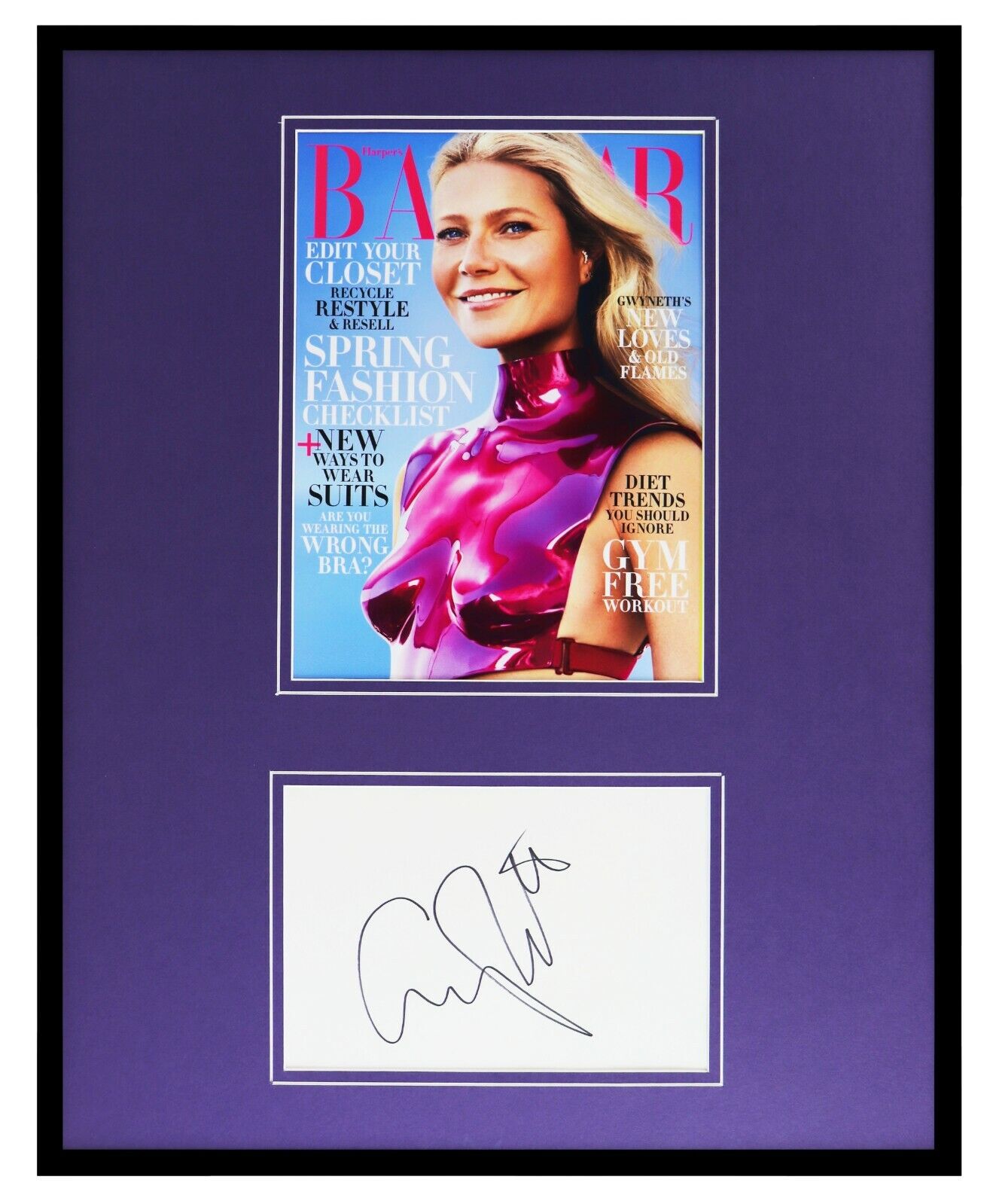 Gwyneth Paltrow Signed Framed 16x20 Bazaar Cover Display PREMIERE