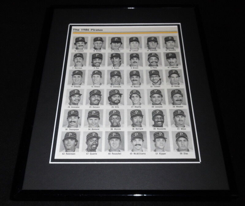 1986 Pittsburgh Pirates Team Framed 11x14 Photo Display 1st Jim Leyland Season