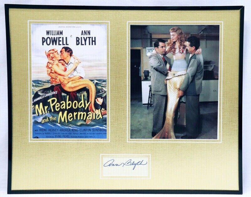 Ann Blyth Signed Framed 16x20 Photo Poster Set Mr Peabody & The Mermaid