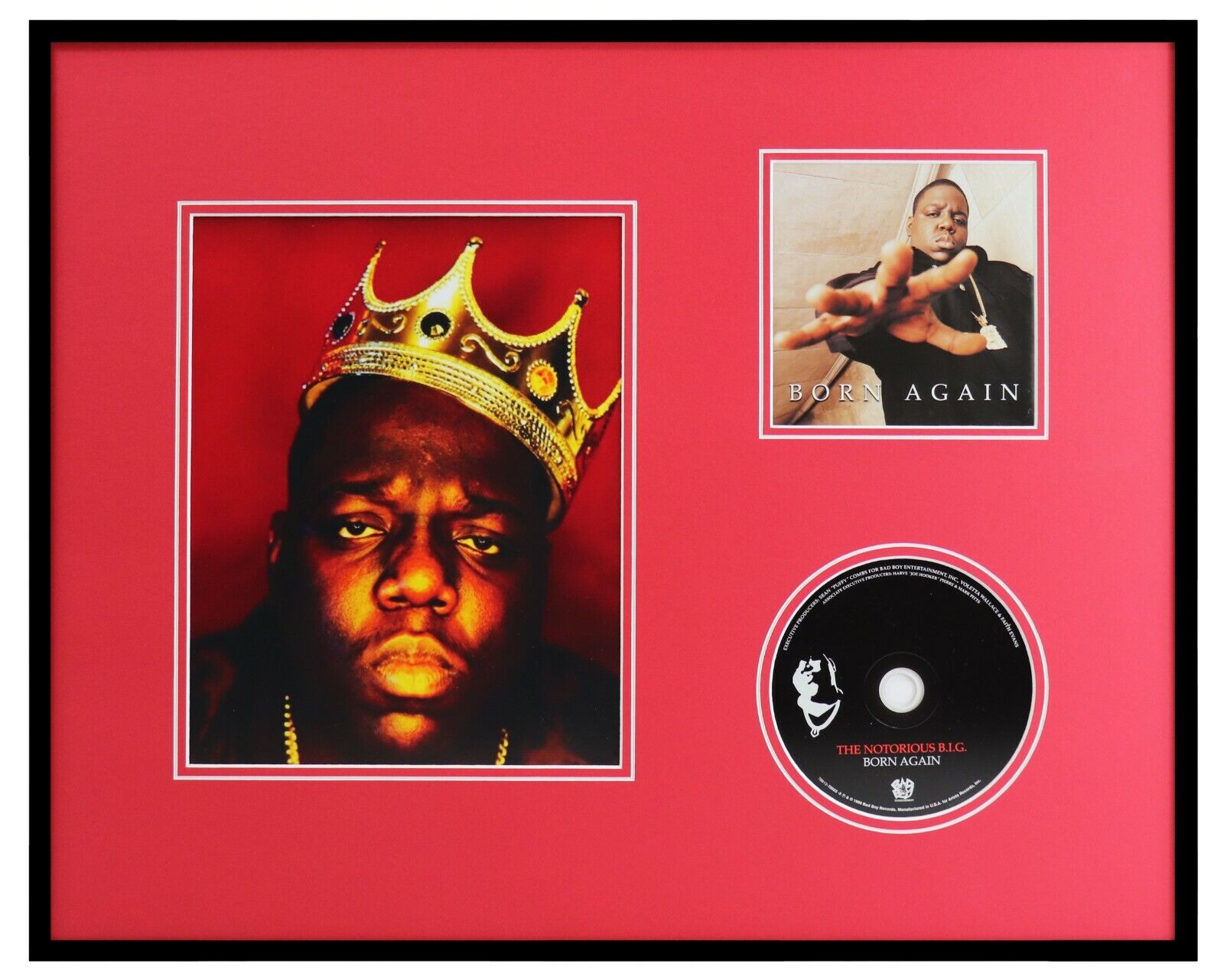 Notorious BIG Framed 16x20 Born Again CD & Photo Display 