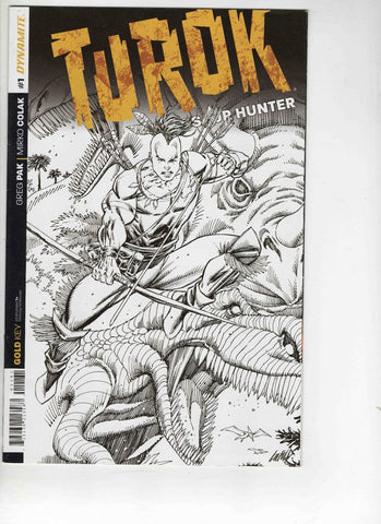 Turok Dinosaur Hunter #1 2014 Dynamite Comics Rob Liefeld Black and White