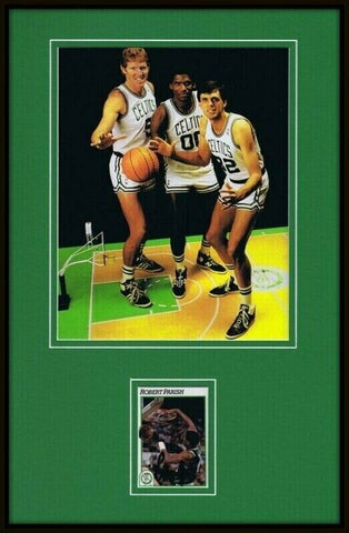 Robert Parish Signed Framed 11x17 Photo Display Celtics w/ Bill Walton& K McHale