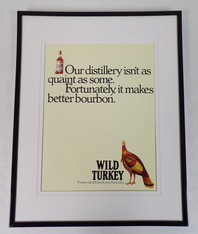 1989 Wild Turkey Whiskey 11x14 Framed ORIGINAL Vintage Advertisement  