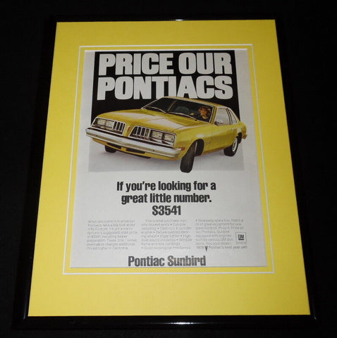 1978 Pontiac Sunbird Framed 11x14 ORIGINAL Vintage Advertisement