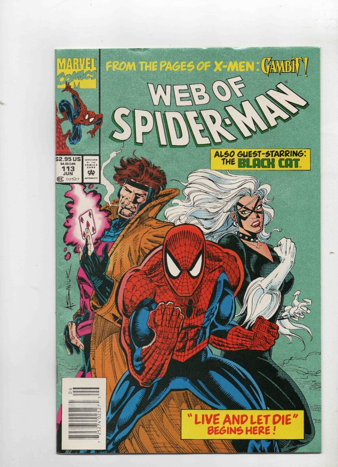 Web of Spider-Man #113 Vintage 1994 Marvel Comics Black Cat Gambit