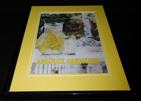 2004 Absolut Quencher Citron Vodka 11x14 Framed ORIGINAL Vintage Advertisement 