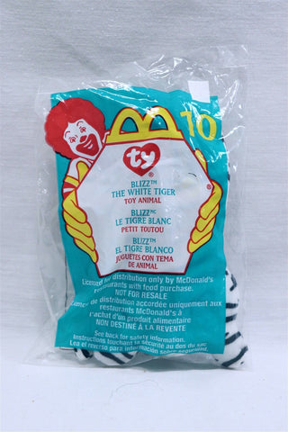 ORIGINAL Vintage 2000 McDonald's Ty Teenie Beanie Baby Blizz White Tiger