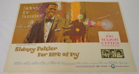 VINTAGE 1968 For Love of Ivy 12x18" Industry Poster Ad Sidney Poitier