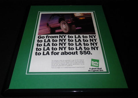 1991 Kelly Tires 11x14 Framed ORIGINAL Vintage Advertisement