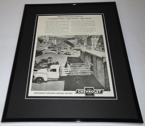 1951 Chevrolet Advance Design Truck Framed 11x14 ORIGINAL Vintage Advertisement 