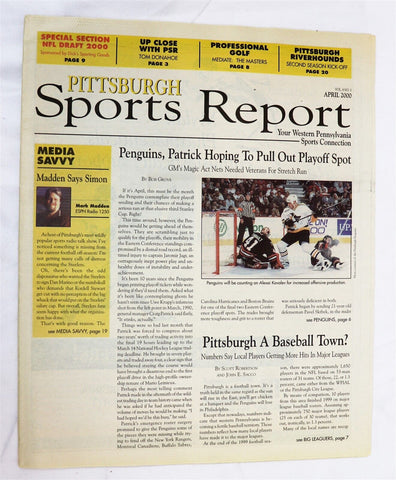  VINTAGE Apr 2000 Pittsburgh Sports Report Magazine Mark Madden Alexei Kovalev