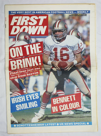  VINTAGE Jan 7 1989 NFL UK First Down Magazine Joe Montana 