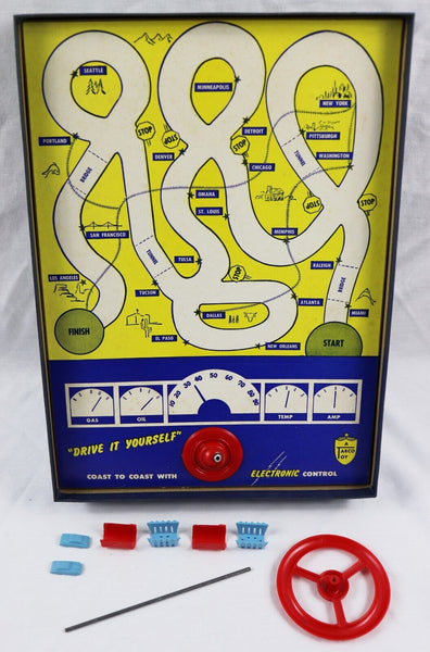 VINTAGE Skill Drive Across Country Board Game