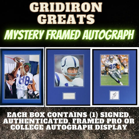 Gridiron Greats Authenticated Autographed Framed Mystery Box